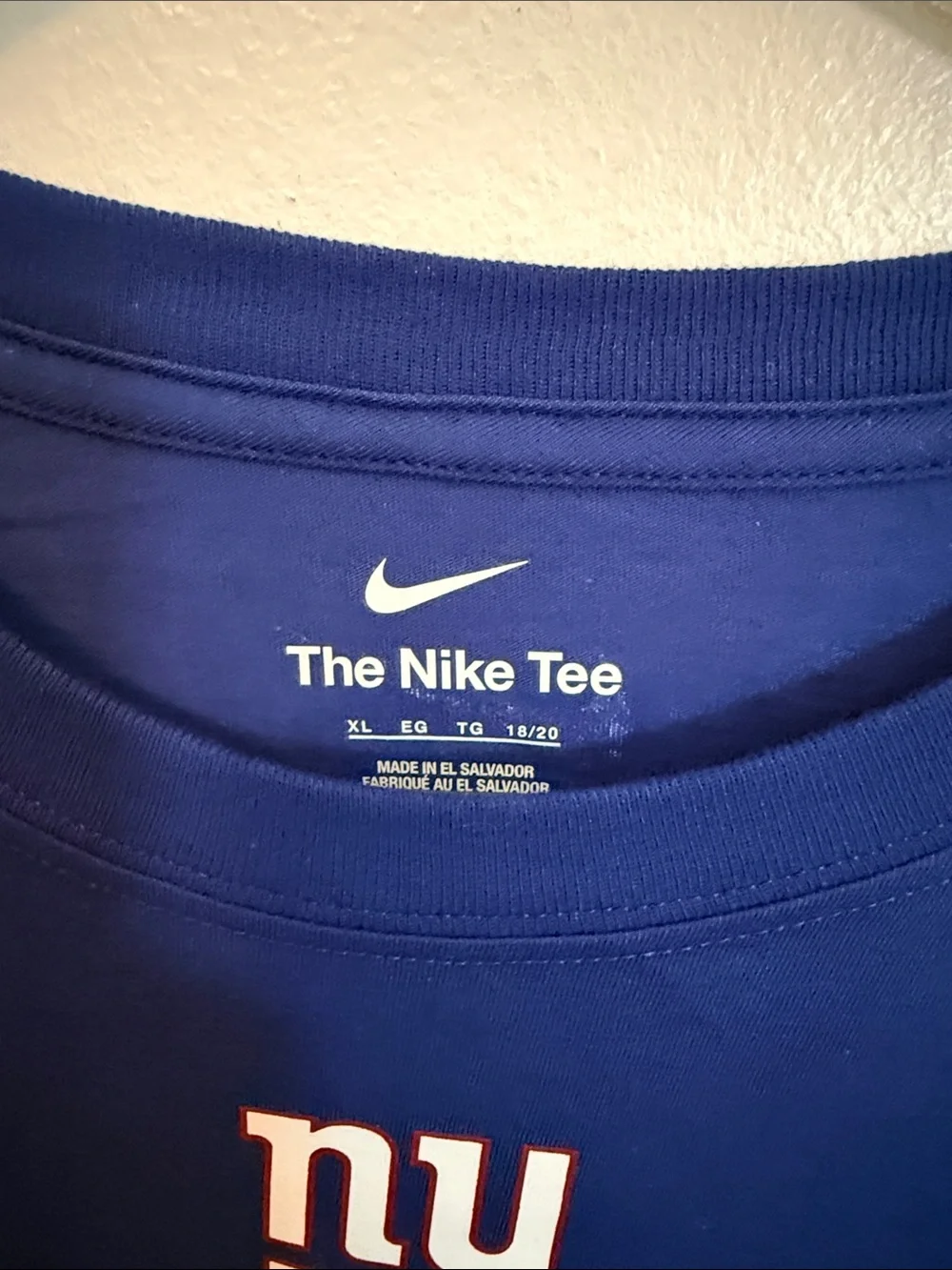 Nike Kids Blue Long Sleeve Tee with White #1 & NY Logo